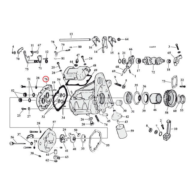 Jims, Billet Trapdoor (NO Bearings) For Harley-Davidson