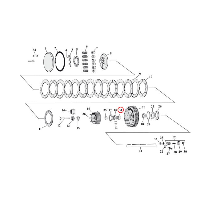 Inner Race, Clutch Hub Bearing For Harley-Davidson