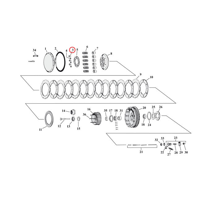 Nut, Clutch Hub Stud For Harley-Davidson