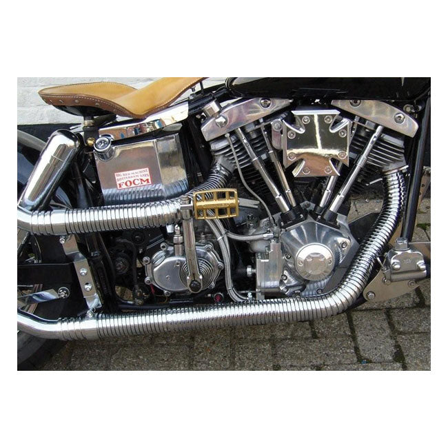 Flexible Heatshield Exhaust Header Cover Chrome For Harley-Davidson