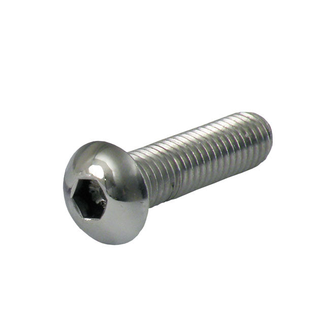 M8 X 30mm Buttonhead Bolt, Polished Ss For Harley-Davidson