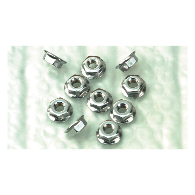 M6 X 1.0 Flanged Nut Chrome For Harley-Davidson