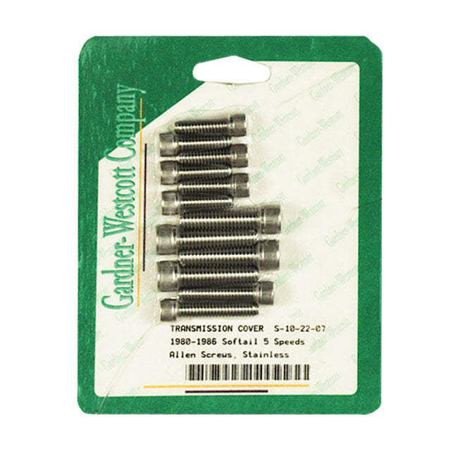 Transm. End Cover Screw Kit, Stainless For Harley-Davidson