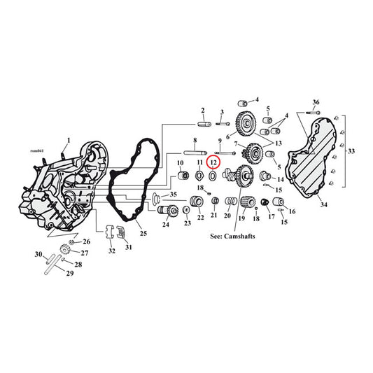 S&S, stuwkracht wasmachine nokkenas. .055 "voor Harley Davidson