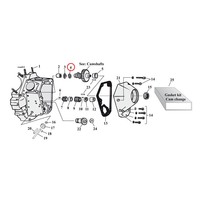 S&S, albero a camme della lavatrice spinta. .060 "per Harley Davidson