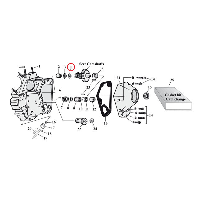 S&S, albero a camme della lavatrice spinta. .075 "per Harley Davidson