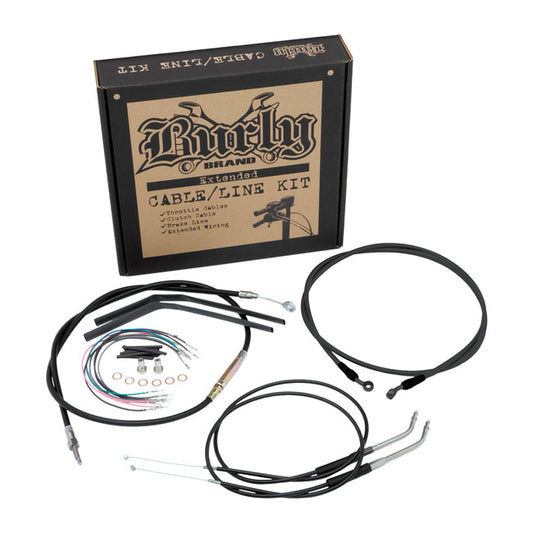 Burly Brand 18" Apehanger Cable Kit Black For Harley-Davidson Softail 2011-2015