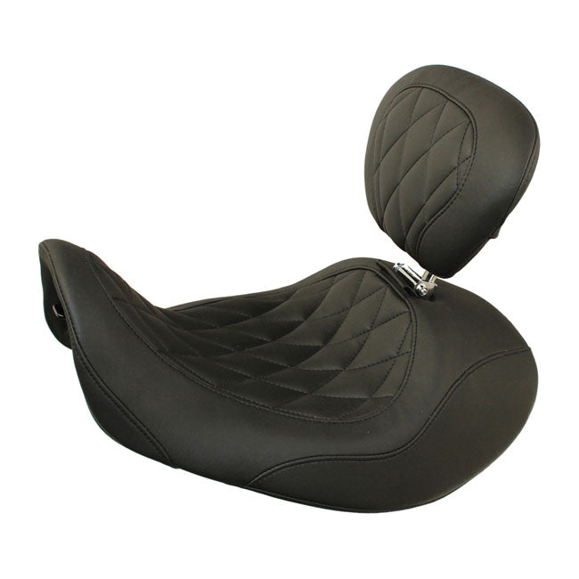 Mustang Wide Tripper Forward Solo Seat For Harley-Davidson