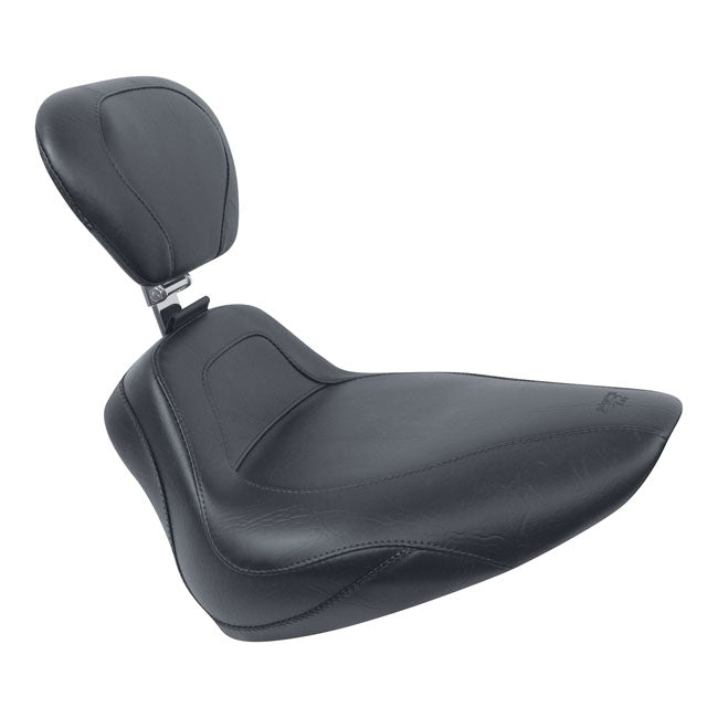 Mustang Sport Solo Seat W/Backrest For Harley-Davidson