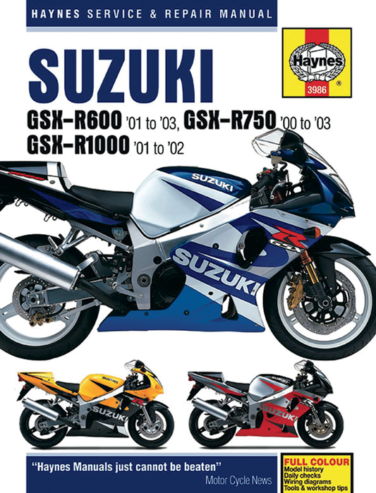 HAYNES MOTORCYCLE REPAIR MANUALS MANUAL HAY SUZ GSXR