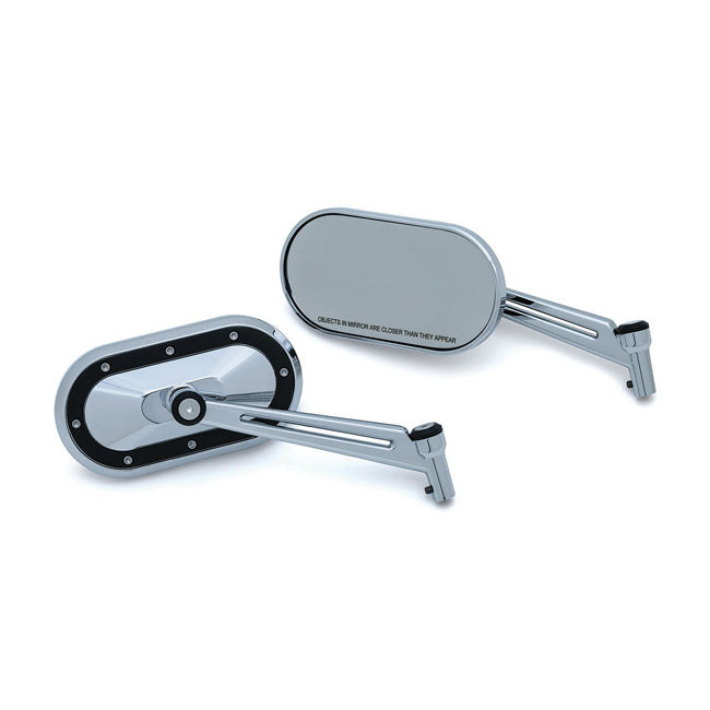 Kuryakyn Heavy Industry Mirrors Chr/Blk For Harley-Davidson