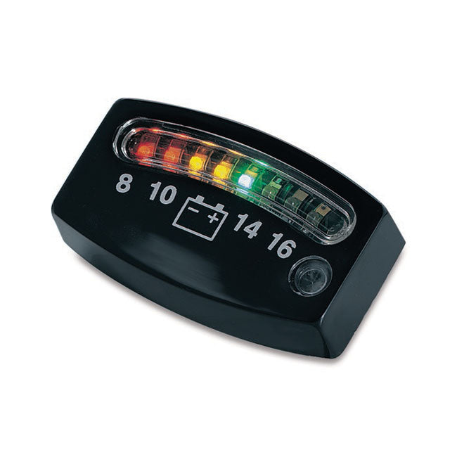 Kuryakyn Led Battery Gauge Black For Harley-Davidson