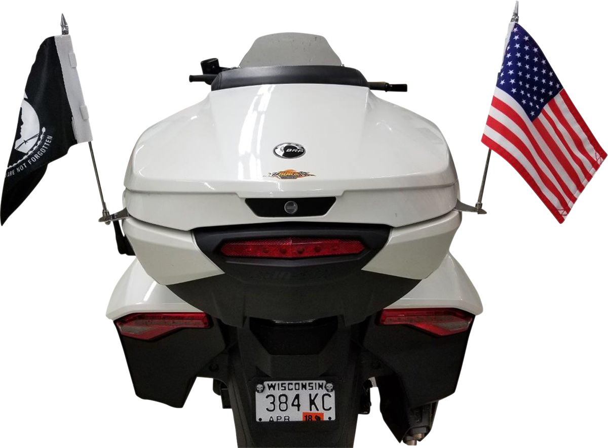 RIVCO PRODUCTS TRUNK-MOUNTED DOUBLE FLAG HOLDER KIT FLAG HOLDER SPYDER F3