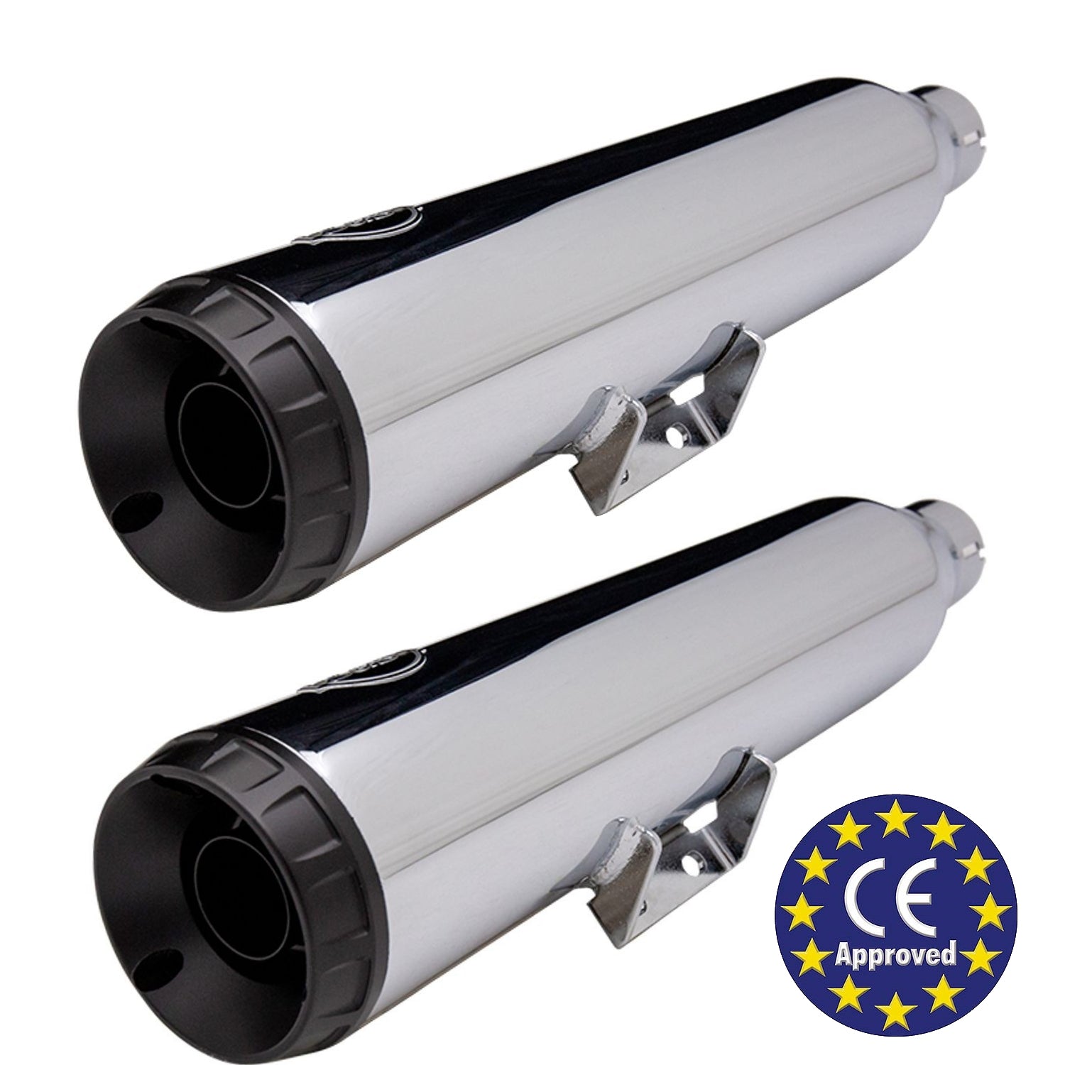 S&S Grand National Slip-Ons Exhaust ECE approved Chrome