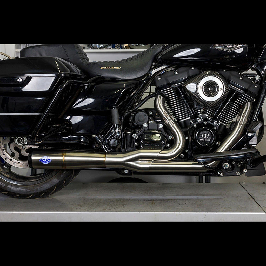 S&amp;S Diamondback 2-1 Auspuff Edelstahl für Harley-Davidson Touring M8