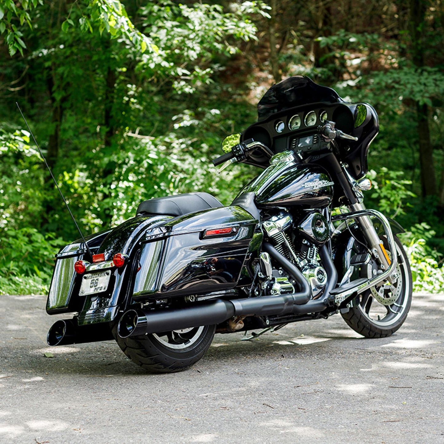 S&S Black MK45 Exhaust Muffler Cutlass For Harley-Davidson Touring M8