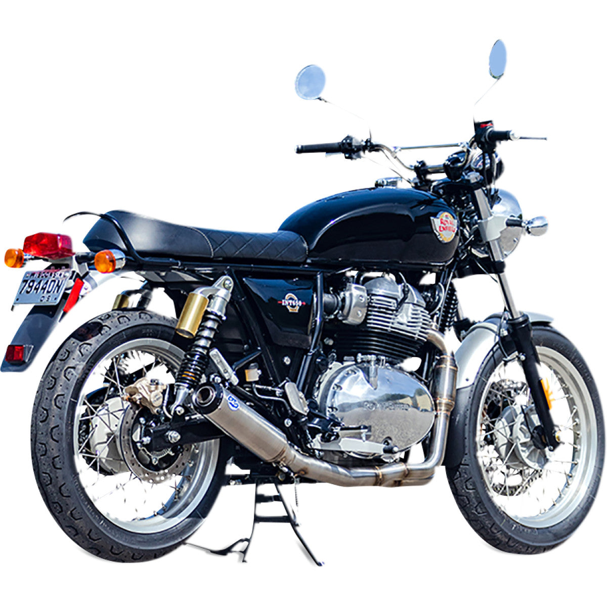 Edelstahl-Wettbewerbsauspuff für Royal Enfield 650 S&amp;S Qualifier 2-1