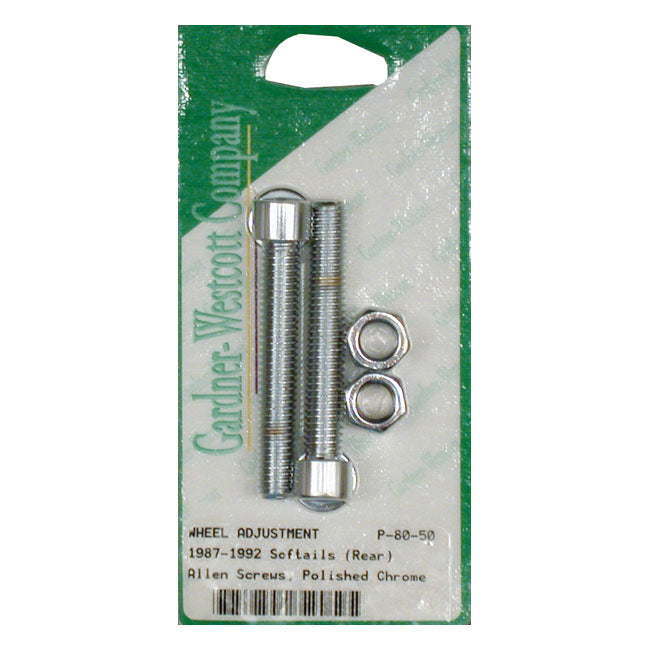 Axle Adjuster Kit, Polished Chrome Allen For Harley-Davidson