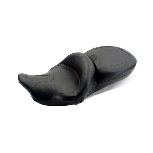 Mustang Summit 1-Piece Vintage Super Touring Heated Seat For Harley-Davidson