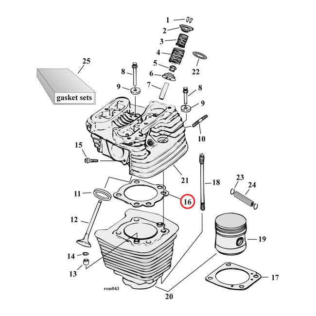 Cometic Cyl Head Gasket .060 Inch Mls For Harley-Davidson