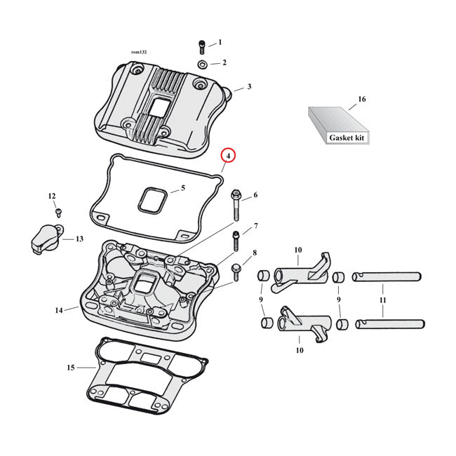 Cometic Gaskets, Lower Rckr Cvr. Rubber For Harley-Davidson