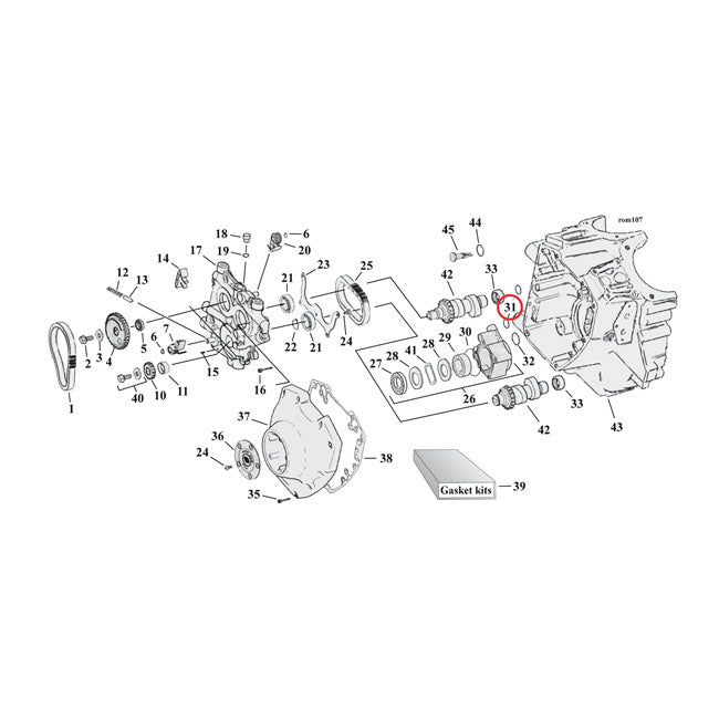 Cometic O-Ring, Crankcase To Cam Support For Harley-Davidson