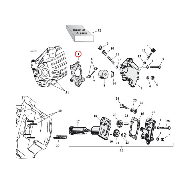 Cometic Gasket, Side Oil Pump For Harley-Davidson