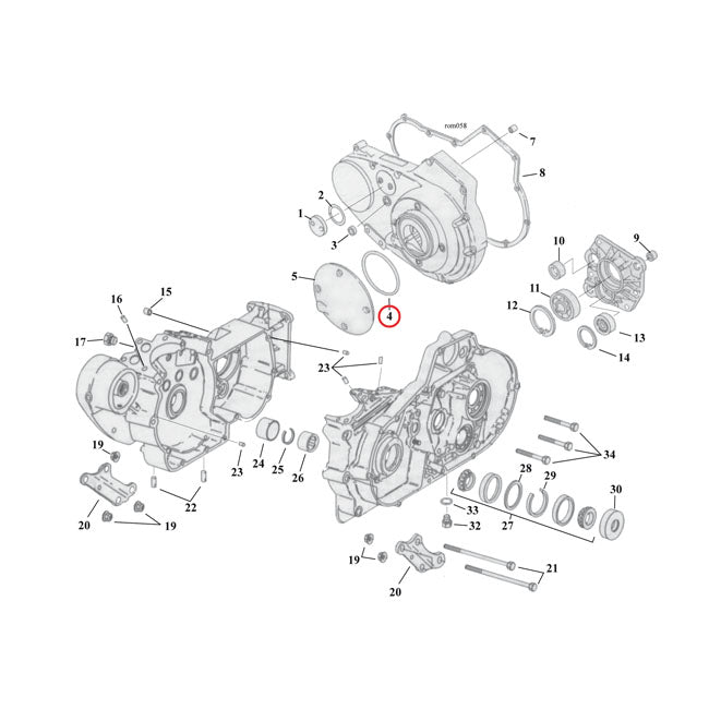 Cometic Gasket, Square Ring Derby Cover For Harley-Davidson