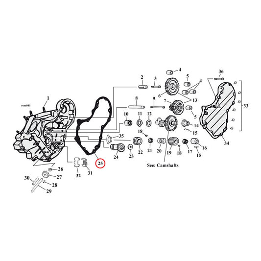 COMMUSSE GASKETS, COPERTURA CAM AFM .032 pollici per Harley Davidson