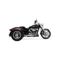V&H Twin Slash Round Slip-Ons Chrome For Harley-Davidson