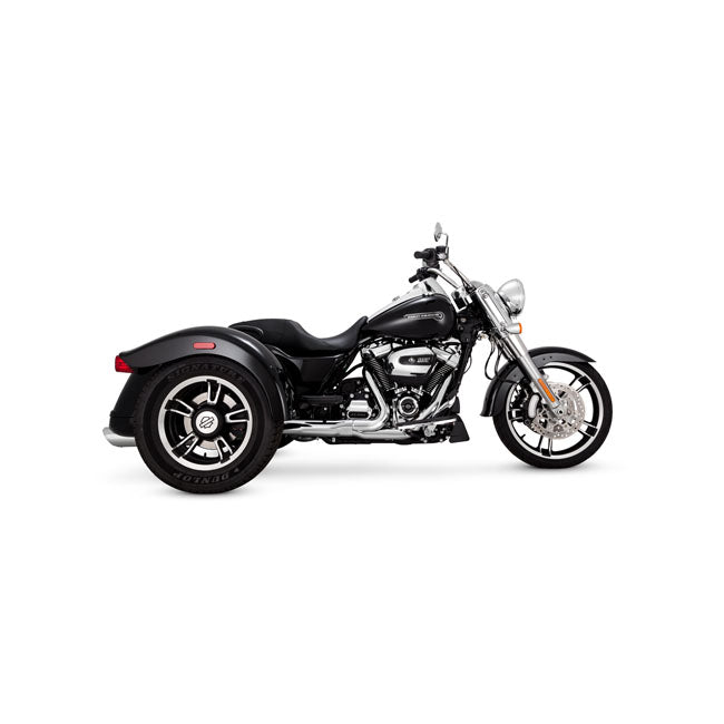 V&H Twin Slash Round Slip-Ons Chrome For Harley-Davidson