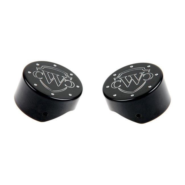 Cult-Werk Fork Caps Black Logo For Harley-Davidson