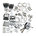 S&amp;S 124" Twin Cam Hot Set-Up Kit mit Rädern. Schwarz für Harley Davidson