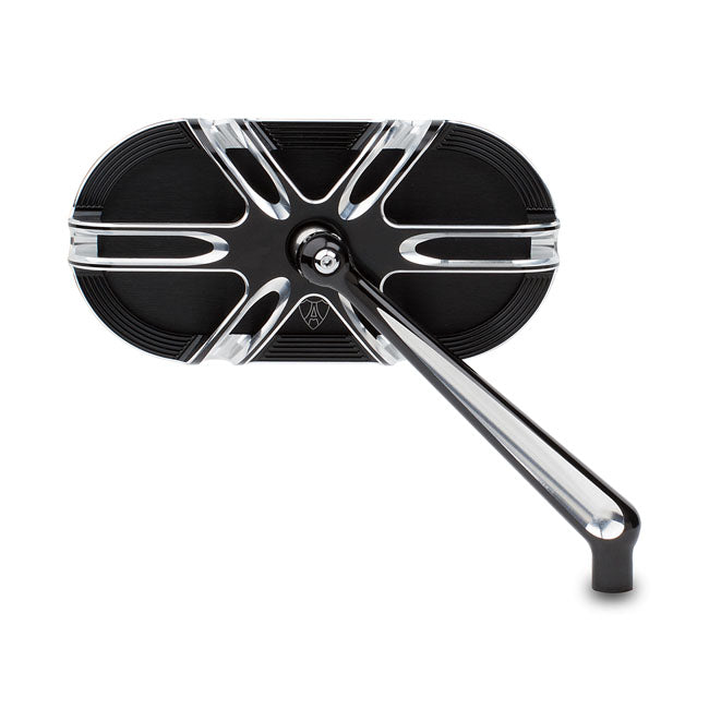 Ness Deep Cut Mirror Black For Harley-Davidson