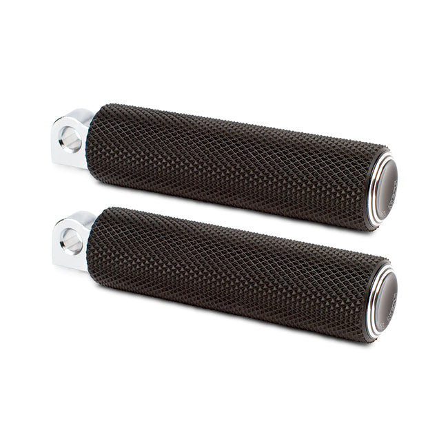 Ness Dual Ring Footpegs Black For Harley-Davidson