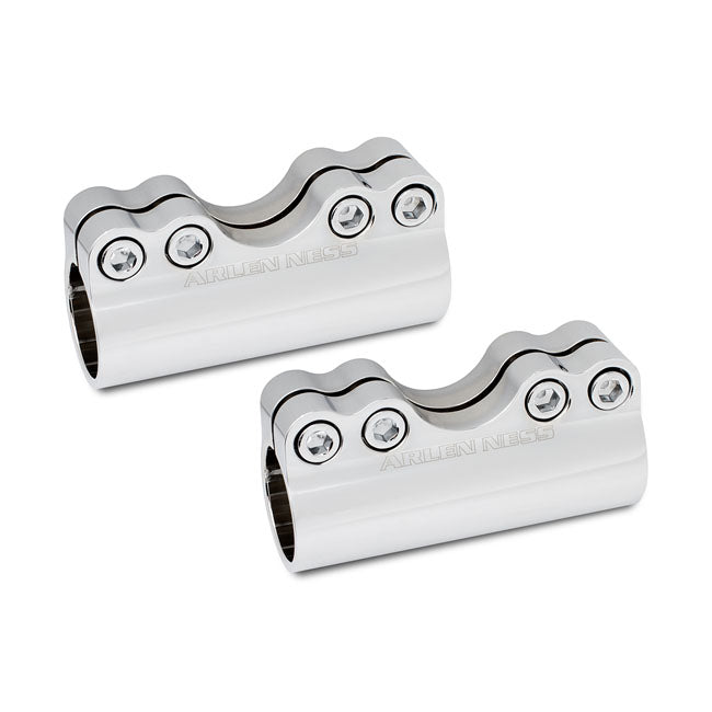 Ness Molular Billet Handlebar Clamp Chrome 1" For Harley-Davidson