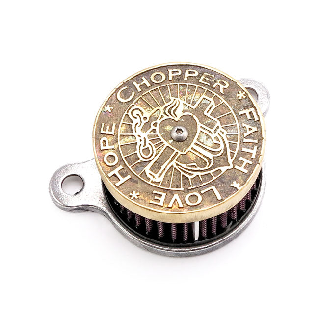 Wannabe Choppers Wannasucker Brass "CFLH" Air Cleaner For Harley-Davidson