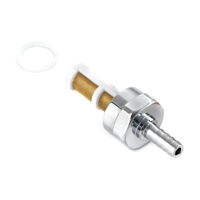 K-Tech Brass M22x1 Custom Fuel Line Fitting Chrome For Harley-Davidson