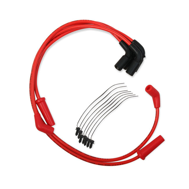 Accel 8mm S/S Spiral Core Wire Red For Harley-Davidson