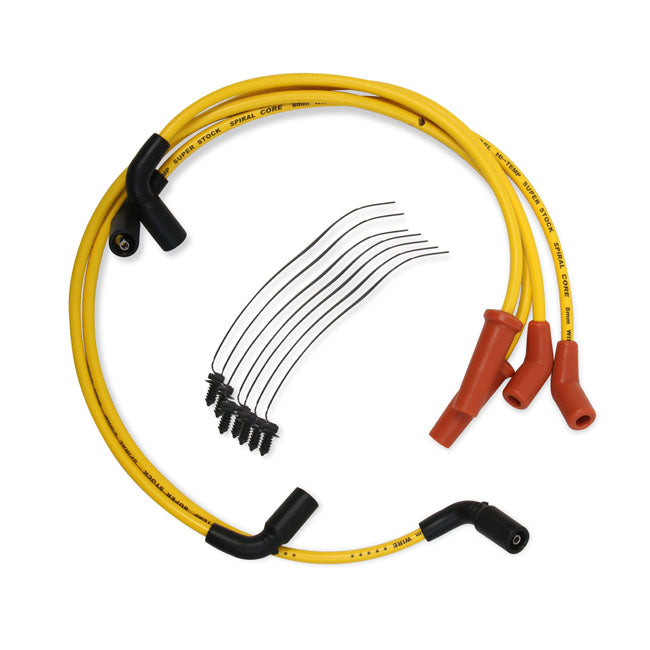 Accel 8mm S/S Spiral Core Wire Yellow For Harley-Davidson