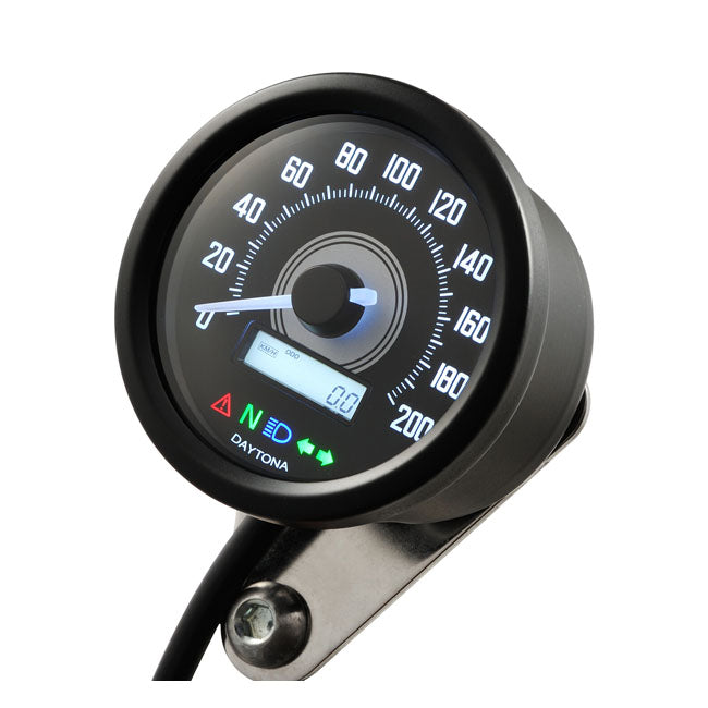 Velona 60mm Speedometer Black 200kmh For Harley-Davidson