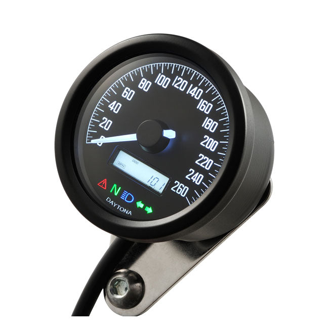 Velona 60mm Speedometer Black 260kmh For Harley-Davidson