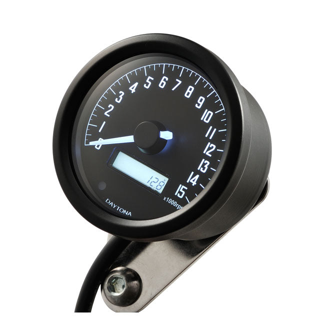 Velona 60mm Tachometer Black 15000 Rpm For Harley-Davidson