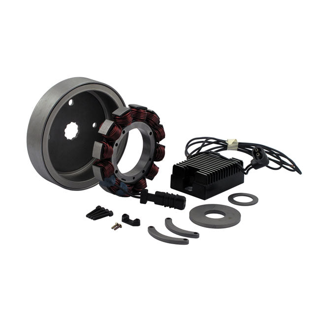 32 Amp Charge Kit, Black Regulator For Harley-Davidson