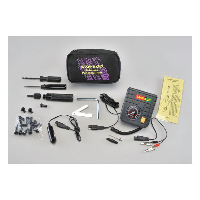 Stop & Go, Tubeless Puncture Pilot Tire Repair Kit For Harley-Davidson