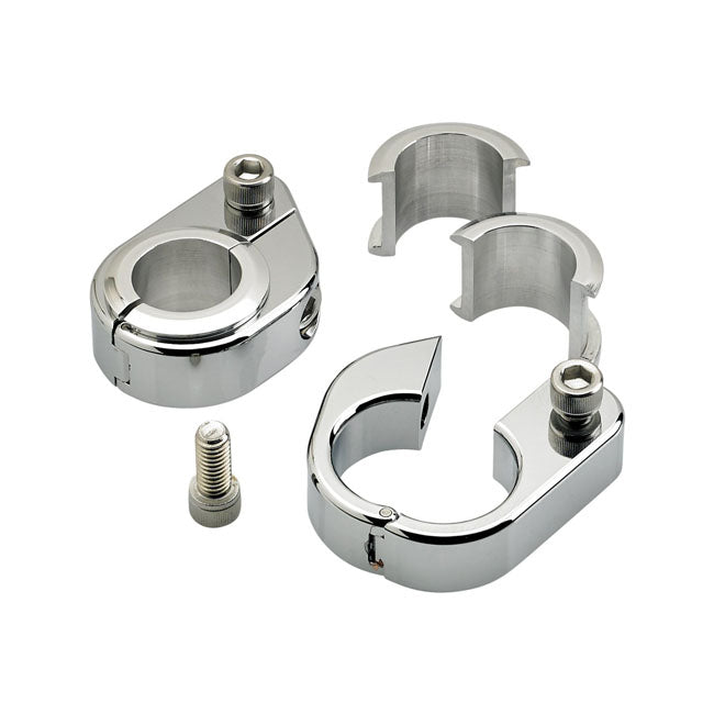 Biltwell, Straight O/S Speed Clamps Chrome For Harley-Davidson