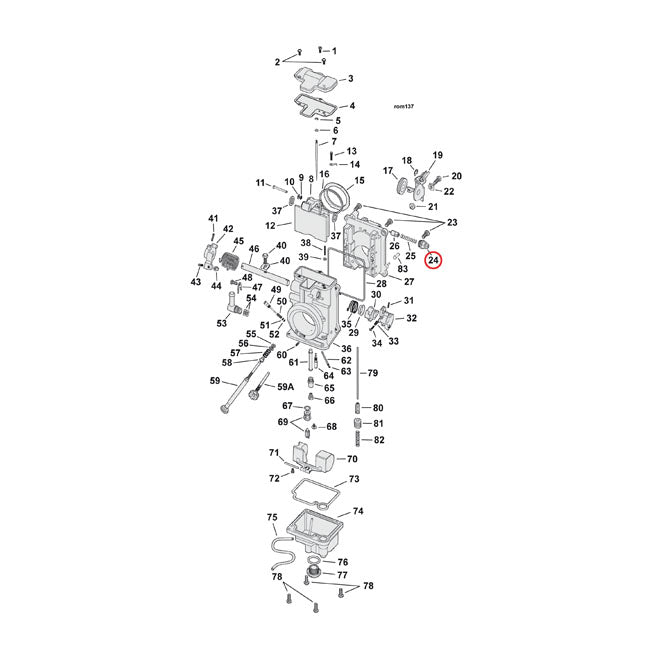 Mikuni Starter Nut, Choke For Harley-Davidson