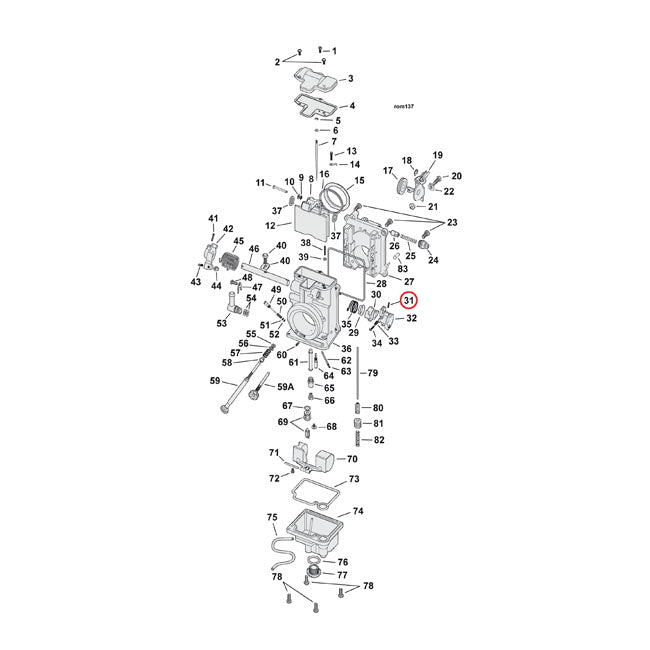 Mikuni Throttle Lever Pin For Harley-Davidson