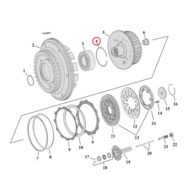 Retaining Ring, Clutch Bearing For Harley-Davidson