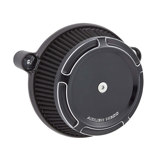 Arlen Ness Stage 1 Big Sucker Luftfilter-Kit. Abgeschrägtes Schwarz für Harley Davidson